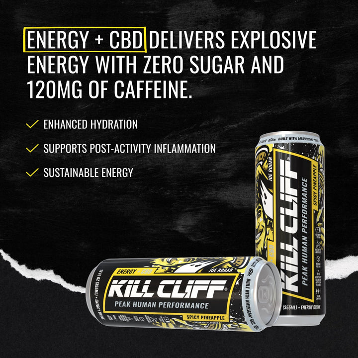 Kill Cliff ENERGY + CBD Joe Rogan's Spicy Pineapple - 12PK - Kill Cliff