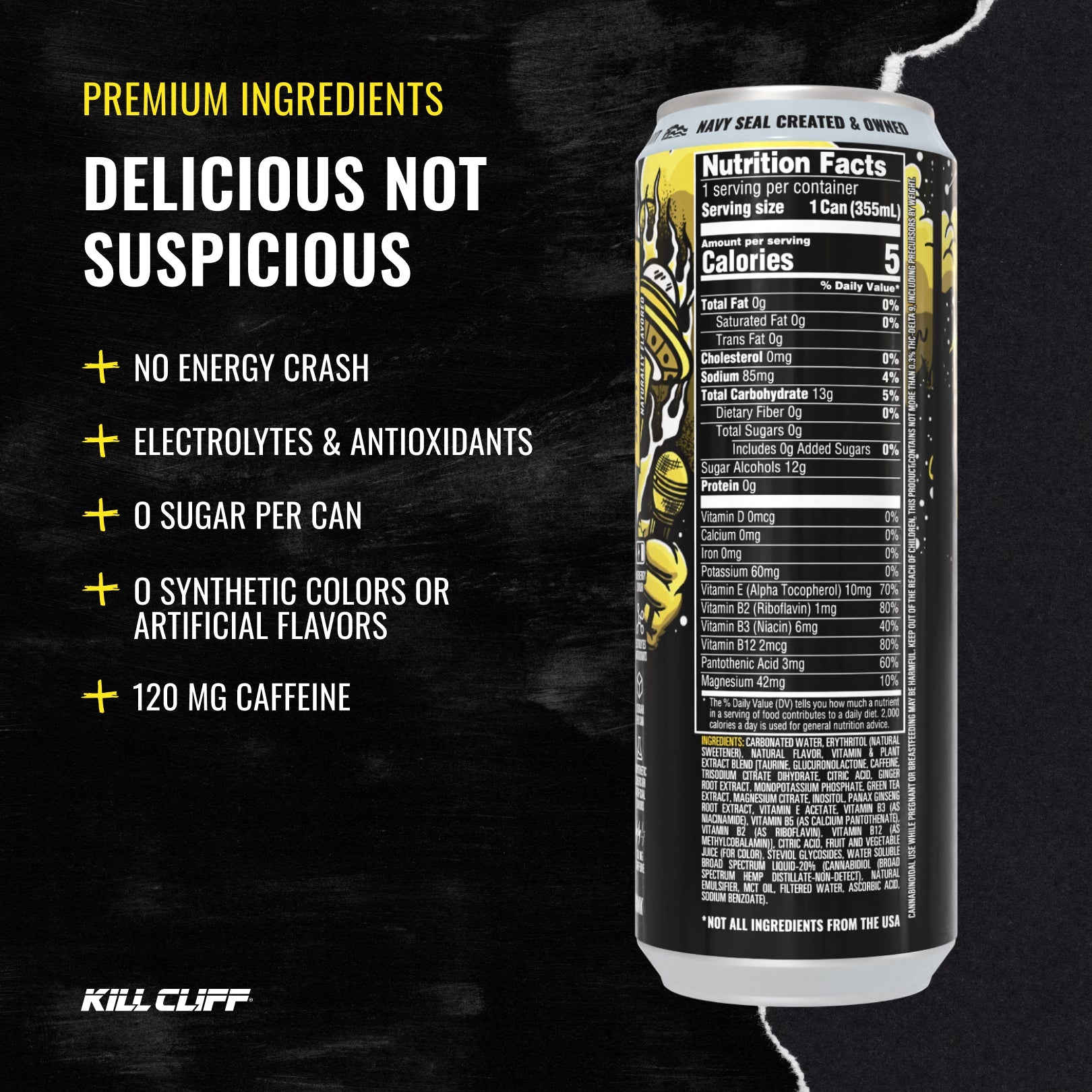 Kill Cliff ENERGY + CBD Joe Rogan's Spicy Pineapple - 12PK - Kill Cliff