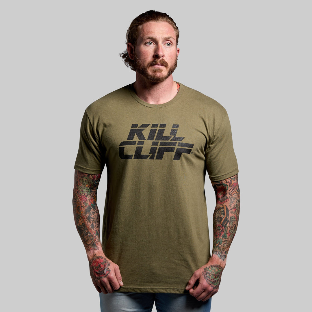 Kill Cliff Tee (Military Green-Stacked) - Kill Cliff