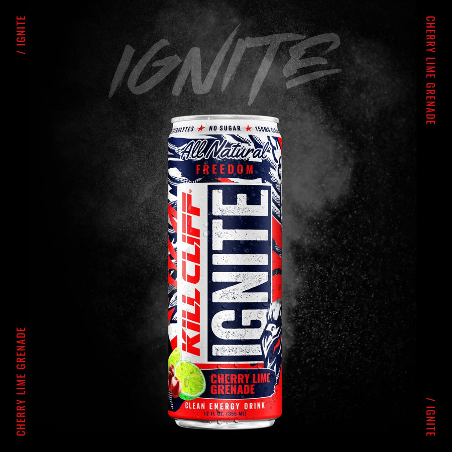 IGNITE Cherry Lime Grenade Best Energy Drink with No Creatine – Kill Cliff